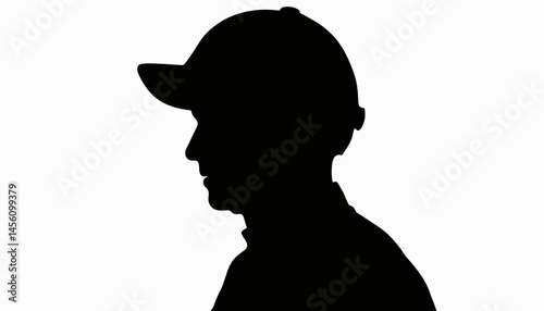 Jockey helmet silhouette against white background, equestrian symbolism