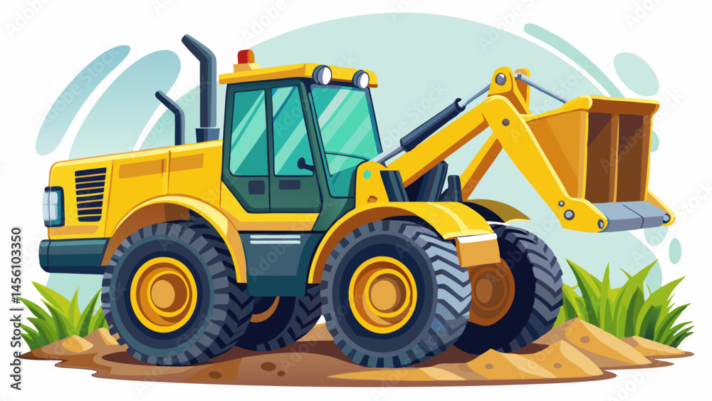 Fototapeta premium wheel loader excavator isolatedKeywords language: English