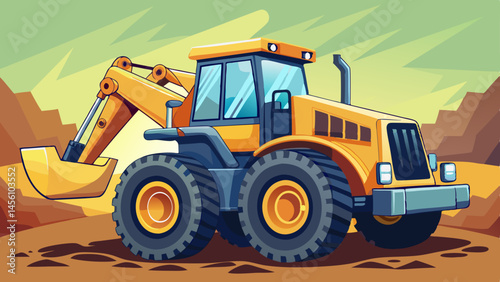 wheel loader excavator isolated