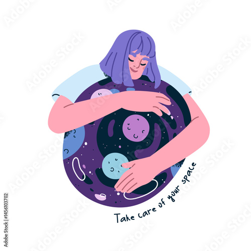 Self-care, personal space and boundaries protection. Mental health, psycholog...