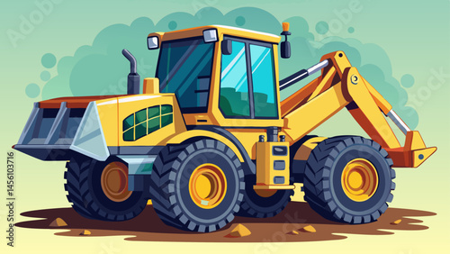 wheel loader excavator isolated