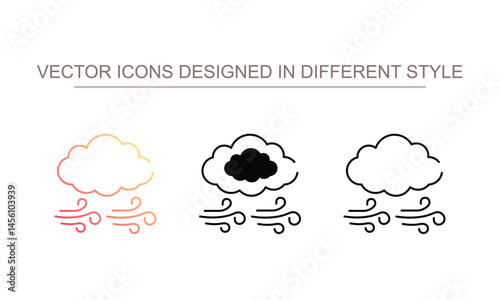 Windy icon design with white background stock illustration