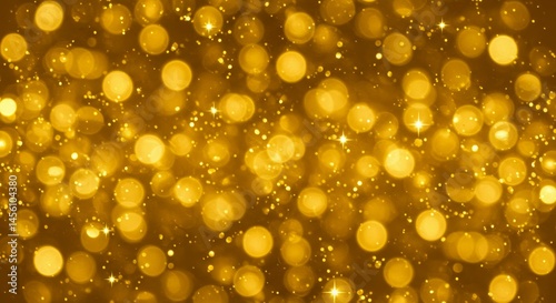 Golden Glowing Light Bokeh Sparkling Festive Background