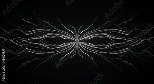 Abstract Glowing Light Patterns on Dark Background