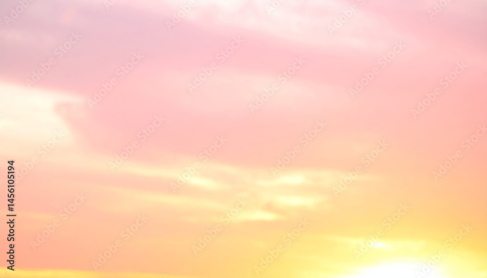 Obraz premium serene sunset with pastel hues of peach and pink, creating dreamy atmosphere filled with soft light and tranquility. colors blend beautifully, evoking sense of calm and wonder