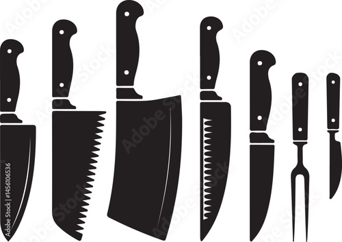 Silhouette Collection of Construction Workers with Tools for Labor and Industry Themes
