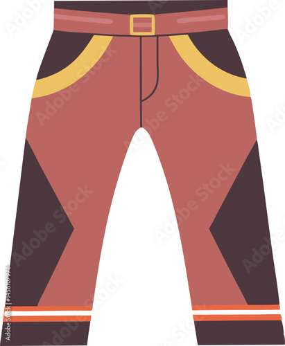 A stylish vector art illustration showcasing sleek leather pants, perfect for fashion designs, advertisements, digital artwork, or trendy promotional materials.