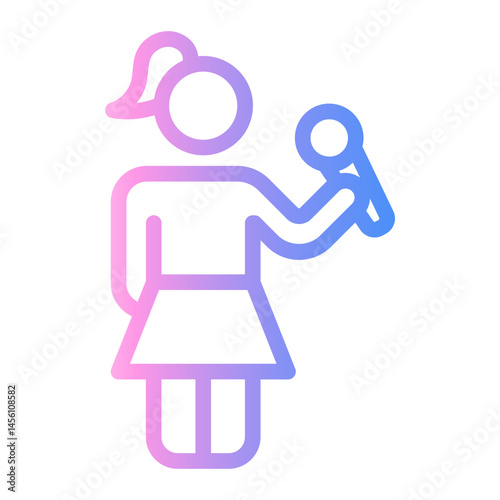 singer Line Gradient Icon