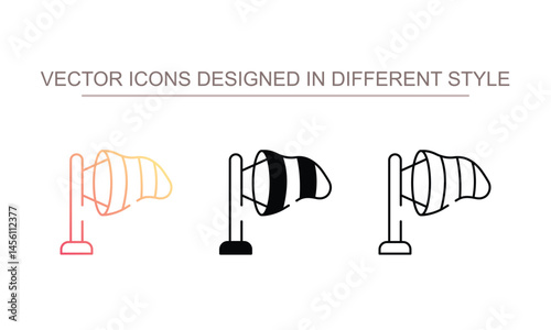 Wind Direction icon design with white background stock illustration