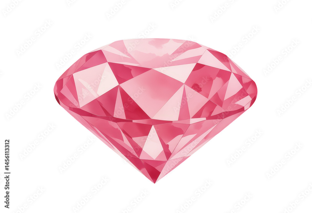 Pink Diamond, Gemstone with Transparent Background Pink Diamond, Gemstone with Transparent Background