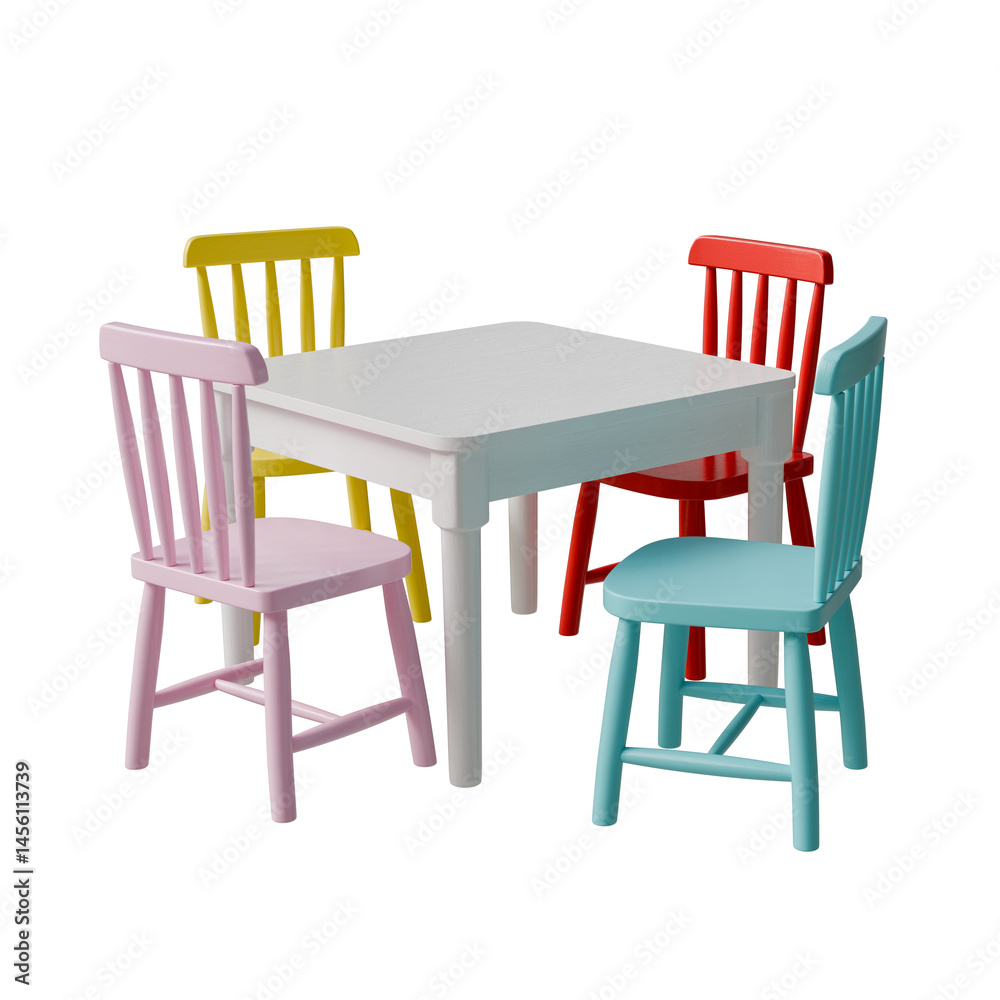 Colorful Kids Table and Chairs Set