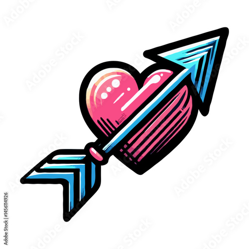Heart and Arrow Illustration