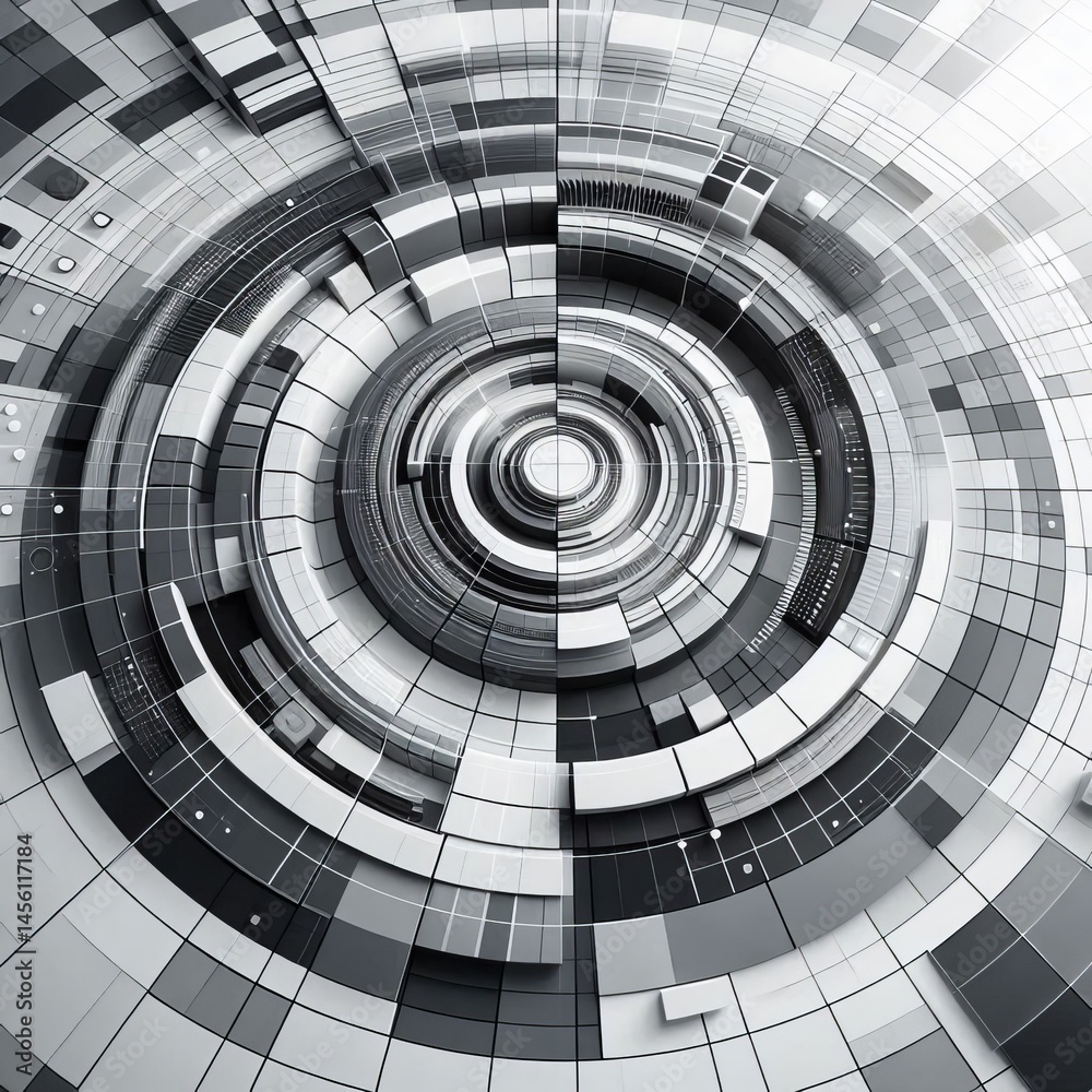 Naklejka premium Grey and white square pattern abstract corporate design