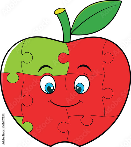 Apple Puzzle mascot logo