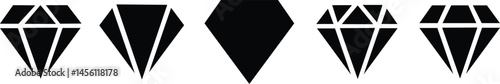 Diamond icons flat styles Set. Gaming, precious crystal stones editable stock for mobile concept and web designs. Game diamonds Vectors. Rich symbols collection