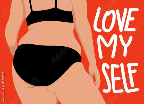 Body Positivity Love My Self Illustration