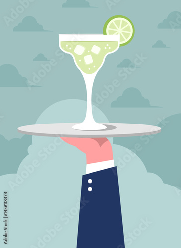 People prepare cocktail drink illustration