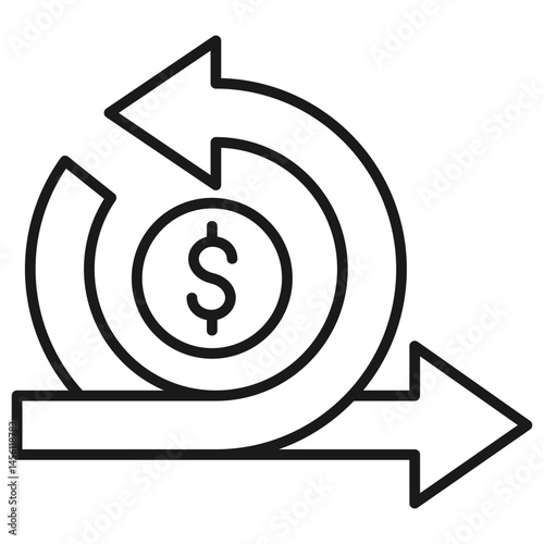 Money Flow Outline Icon