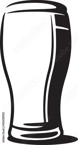 Glass Silhouette Vector Illustration of Beer Glass or Beverage Mug Perfect for Bar, Pub, Drink, and Party Concept