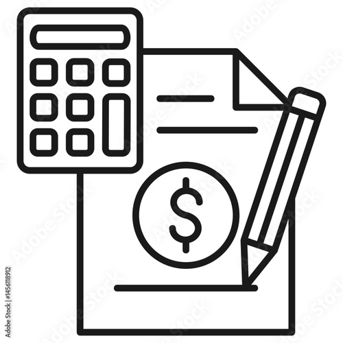 Accounting Outline Icon