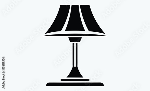 Table lamp silhouette, table lamps black silhouette, table lamp vector