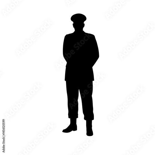 
 Army Commander silhouette vector flat illustration design.