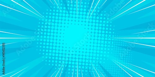 Halftone Pop Art Style Star Explosion Pattern Cartoon Background, Vintage Tone Light Effect Vector illustration wow banner with gradient design