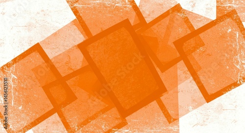 Abstract Orange Rectangles Overlapping with Grunge Texture