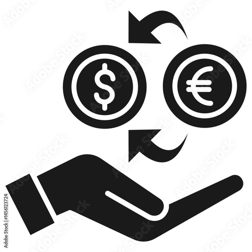 Money Exchange Glyph Icon
