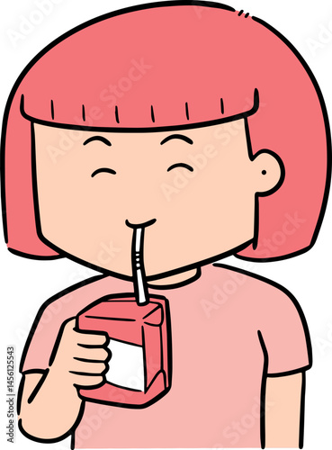Illustration of woman drinking
