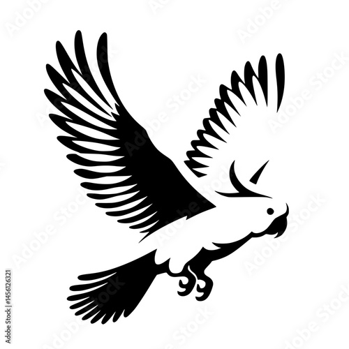Flying cockatoo silhouette