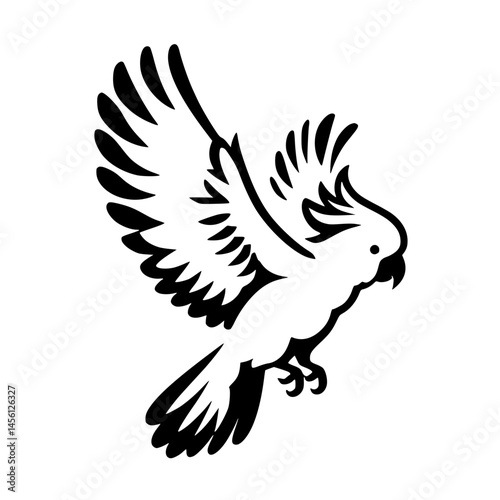 Flying cockatoo silhouette
