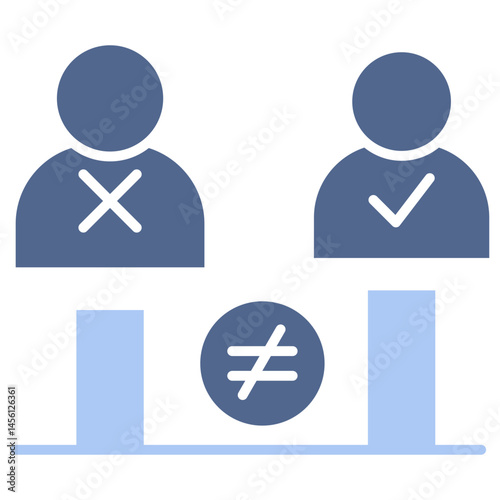 Inequity Flat Blue Icon