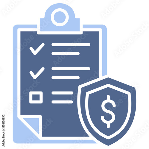 Insurance Policy Flat Blue Icon