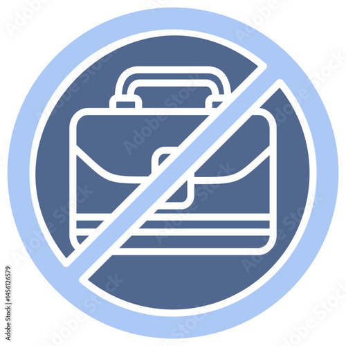 No Job Flat Blue Icon