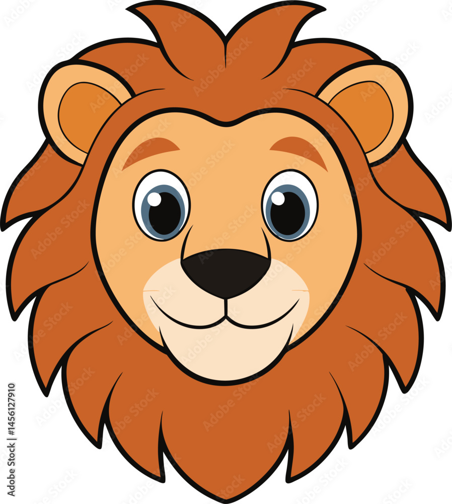 Obraz premium Cute Cartoon Lion Face mascot logo