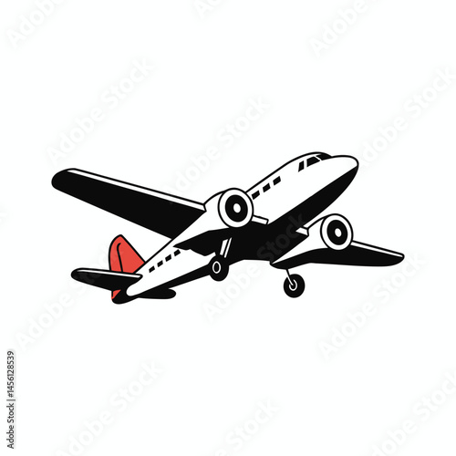 Illustration of an airplane isolated on a white background