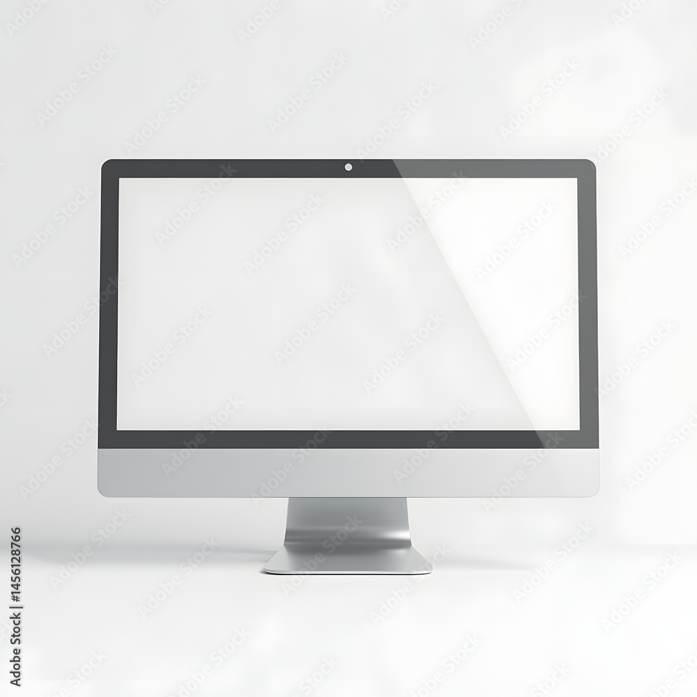 Realistic mockup of a computer monitor with a clean, minimalistic design Realistic mockup of a computer monitor with a clean, minimalistic design
