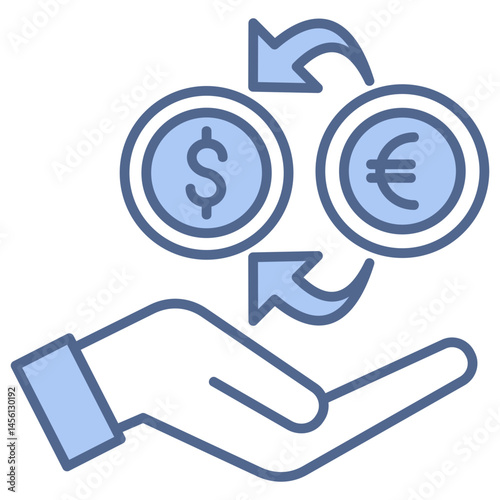 Money Exchange Blue Icon