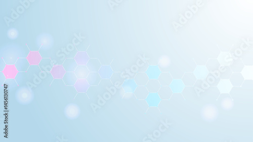 Health care abstract background with hexagons, lines and dots. Medical innovation banner template concept. Biology and pharmaceutical technology background. Vector illustration.