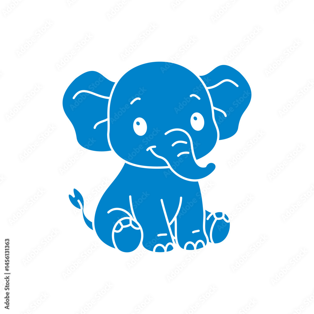 Fototapeta premium Cute cartoon elephant coloring book illustration vector design templates