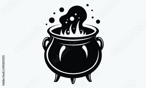witch cauldron silhouette, Witch cauldron poison brew silhouette vector, Cauldron silhouette