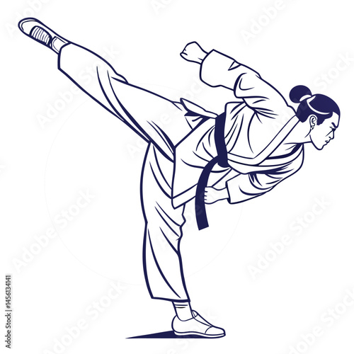 martial arts movement silhouette