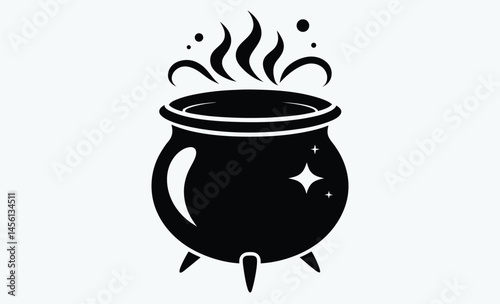 witch cauldron silhouette, Witch cauldron poison brew silhouette vector, Cauldron silhouette