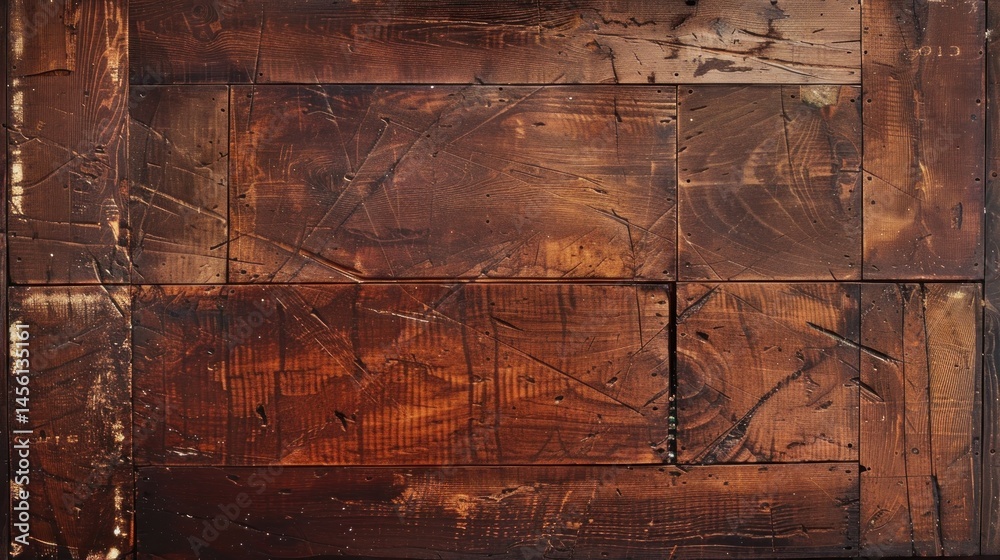 Naklejka premium Rustic Wood Planks with Scratches, Creating a Striking Visual Texture