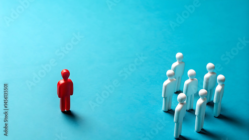 Excluded red figure from group representing lack of inclusion