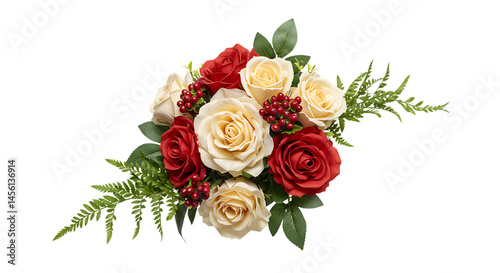 Isolated vibrant flower bouquet with transparent background