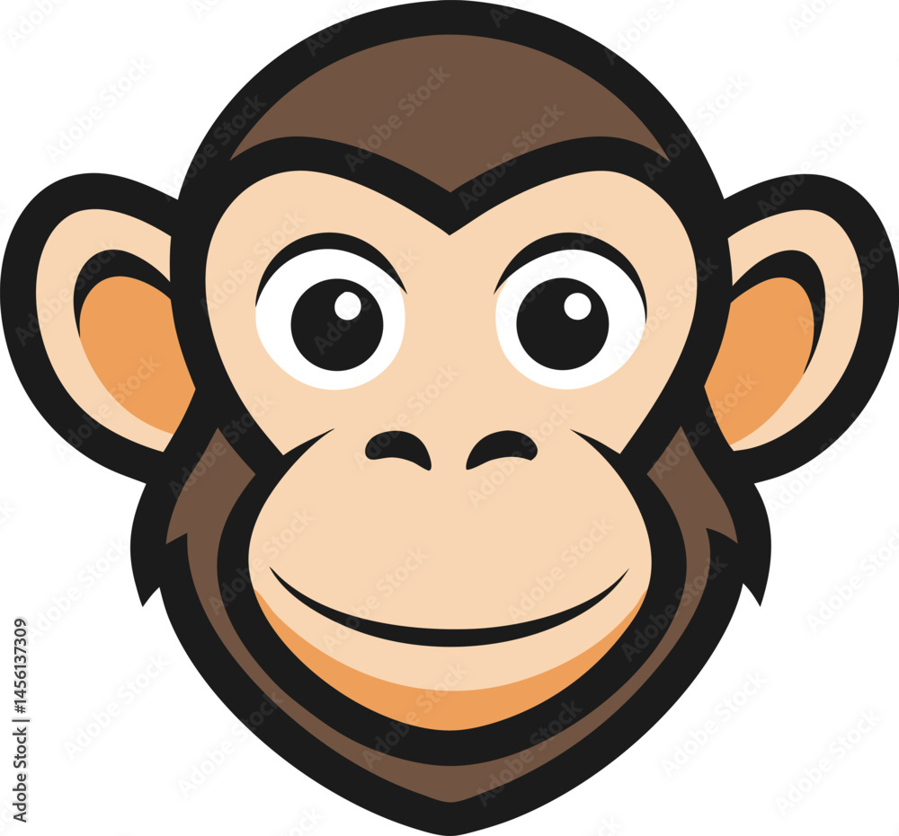 Smiling Chimpanzee mascot logo Smiling Chimpanzee mascot logo