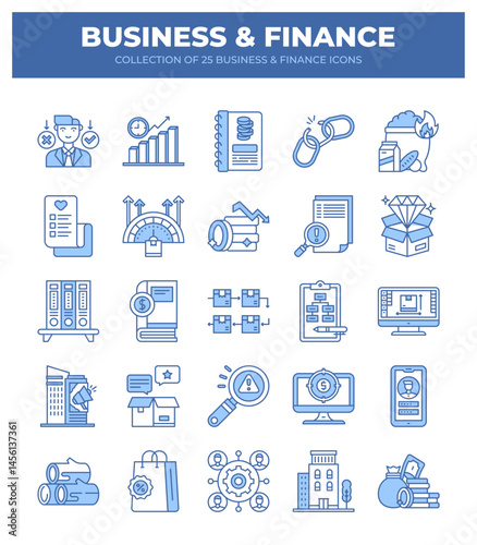 Collection of 25 Business and Finance Icons