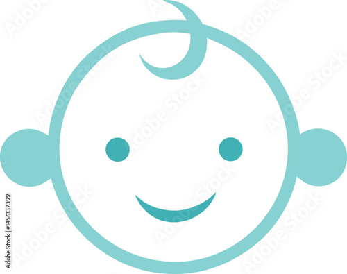 Baby head mascot logo